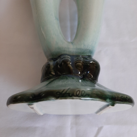 Flower Vase Ceramic Vintage HULL Green Glazed - Picture 5 of 8